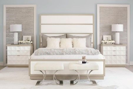 Bernhardt Axiom Brushed Silver/White Bench-1