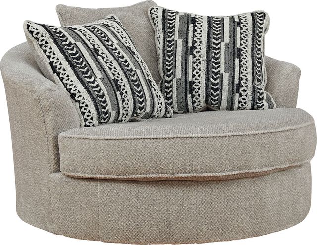 Benchcraft® Calnita Sisal Oversized Swivel Accent Chair-0