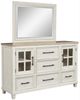 Benchcraft® Shaybrock Antique White/Brown Dresser and Mirror-0