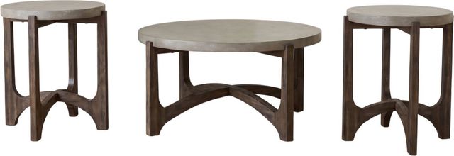 Liberty Furniture Cascade 3-Piece Gray/Wirebrush Rustic Brown Occasional Table Set-0