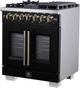 FORNO® Capriasca Series Alta Qualita 30" Black Pro Style Dual Fuel Range-2