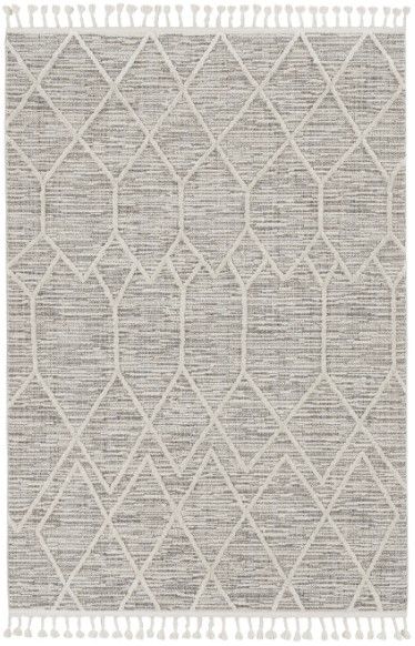 KAS Rugs Willow Ivory/Gray Honeycomb 5'x8' Area Rug-0