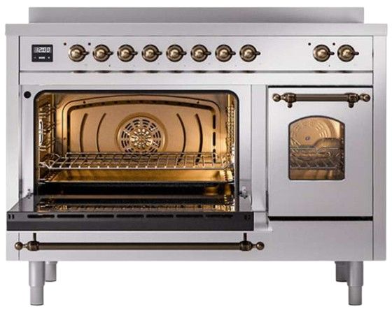 Ilve® Nostalgie II Series 48" Stainless Steel Pro Style Induction Range-1