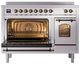 Ilve® Nostalgie II Series 48" Stainless Steel Pro Style Induction Range-1