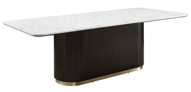 ACME Furniture Clayten White Dining Table with Espresso Base-0