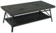 Emerald Home Chandler Antique Gray Cocktail Table with Steel Gray Base-0