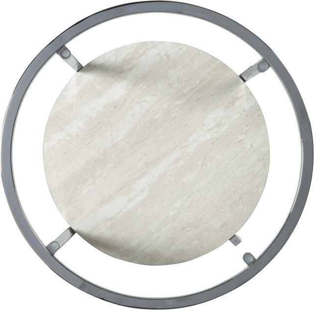 Signature Design by Ashley® Bodalli Glass Top End Table with Chrome Metal Frame and Off White Shelf-2