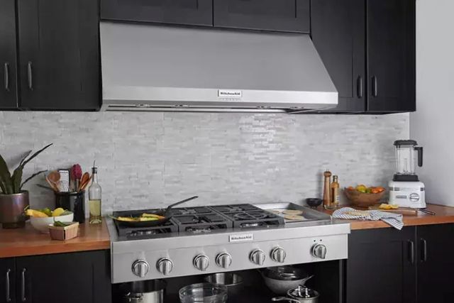 KitchenAid® 48'' Stainless Steel Commercial-Style Wall-Mount Canopy Range Hood-1