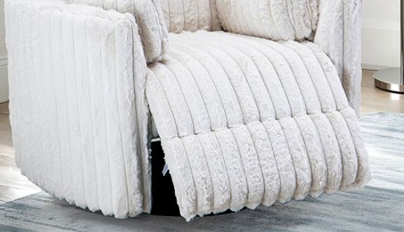 Furniture of America® Belper White Power Glider Recliner with Swivel-3