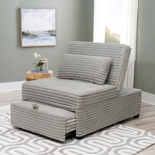 Powell® Dozer Gray Curdoroy Twin Sleeper Chair-2