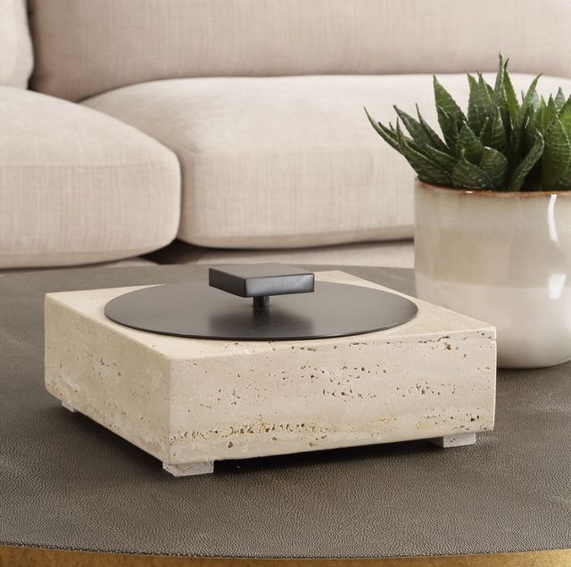 Uttermost® Natural Luxe Bronze/Brown Travertine Box-1