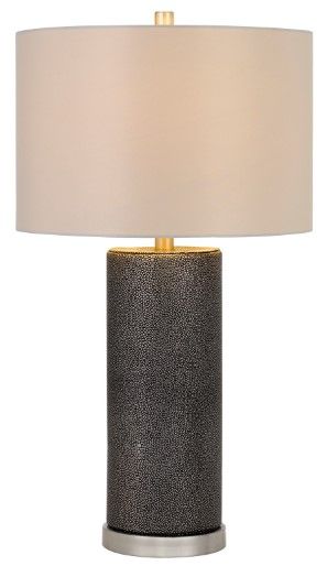 Cal® Lighting & Accessories Graham Black Leathrette Table Lamp-1