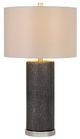 Cal® Lighting & Accessories Graham Black Leathrette Table Lamp-1
