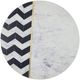 A & B Home Brass Inlay With Black Pattern Side Table with Marble Base-3