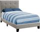 Monarch Specialties Inc. Grey Linen Twin Bed-2