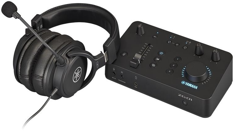 Yamaha® Black Gaming Mixer with Wired Over-Ear Headset