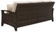 Signature Design by Ashley® Monterey Point Beige/Dark Brown Fabric/Wicker Rattan Outdoor Sofa-3