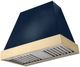 AGA Euclid 36" Indigo Wall Mounted Range Hood with Polished Brass Trim-0