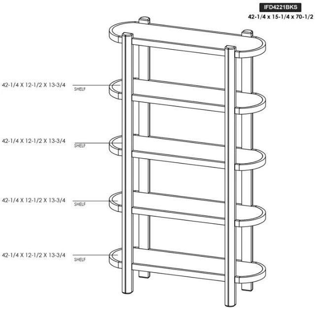 International Furniture Direct Balam Stained Brown Bookcase-2