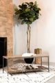 Coaster® Gerbera Natural/Gunmetal Accent Bench with Slat Shelf-2