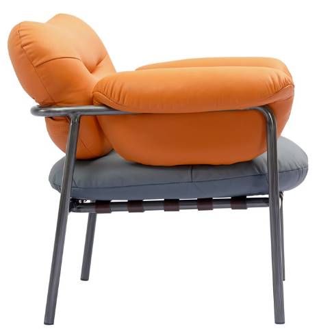 YHD Aurea Gray/Orange Accent Chair-2