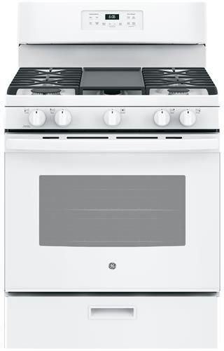GE® 30" White Freestanding Gas Range-0