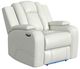 Elements International Carlo Pebble Oyster Power Recliner with Power Headrest-0