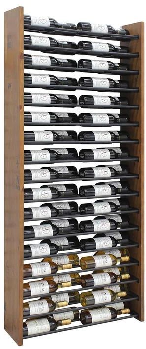 Vinotemp® Epicureanist 68 Bottle Walnut Wall Mounted Wine Shelf-2
