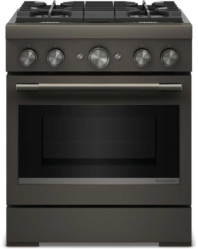 KitchenAid® 30" Black Ore Pro Style Dual Fuel Range with No Preheat Air Fry Mode-0