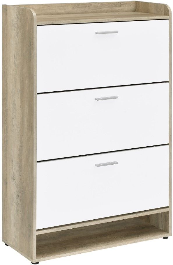 Coaster® Denia Antique Pine/White 3-Tier Shoe Storage Cabinet-0