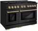 ZLINE Autograph Edition 48" Black Stainless Steel Pro Style Gas Range with 8 Burner Cooktop-3