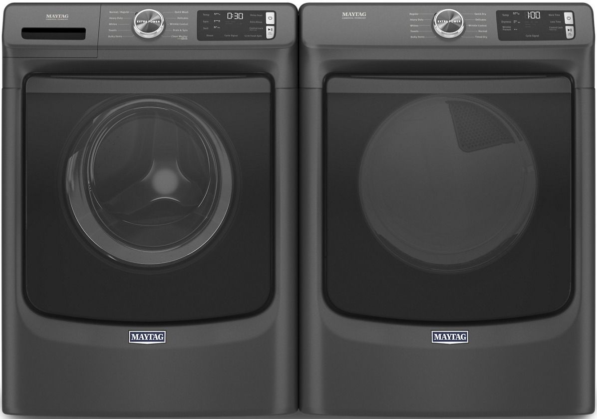 Maytag® Volcano Black Front Load Laundry Pair