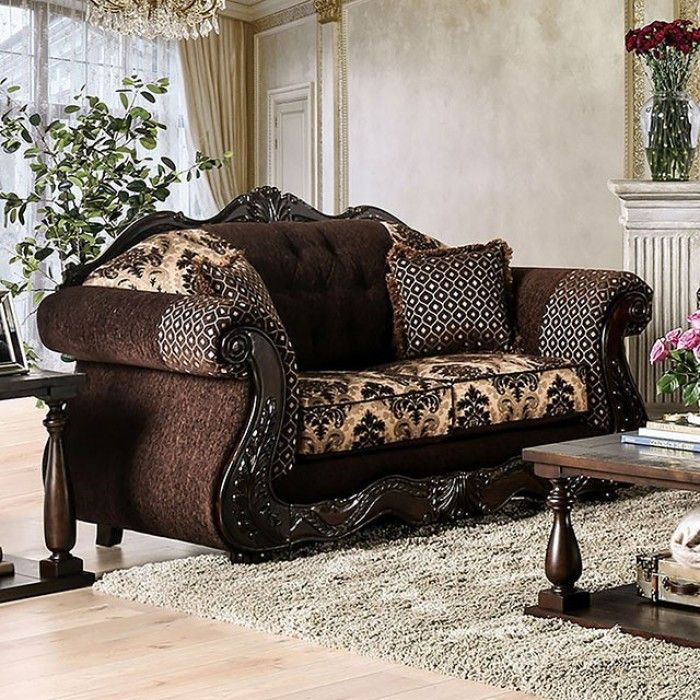 Furniture of America® Ronja Dark Brown Loveseat