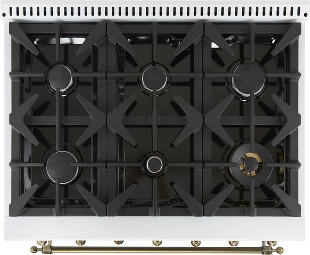 FORNO® Antico Series Alta Qualita 36" White Pro Style Gas Range-4