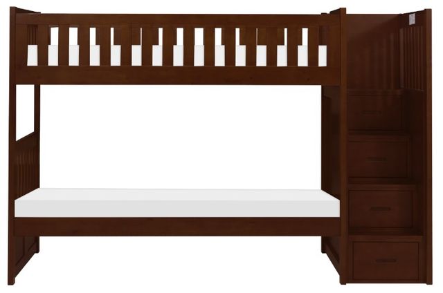 Homelegance® Rowe Dark Cherry Twin/Twin Step Bunk Bed-3