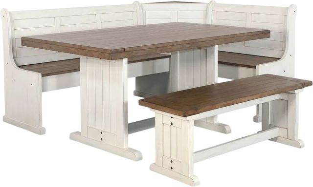 Sunny Designs™ Pasadena 4-Piece Buckskin/Marble White Breakfast Nook Set-0