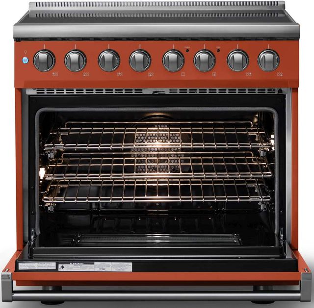 Viking® 5 Series 36" Spiced Cider Pro Style Induction Range with Polished Chrome Trim-1
