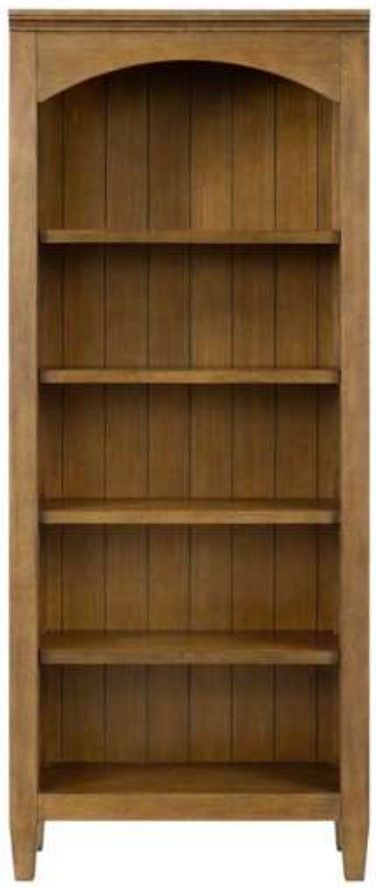 Elements International Portico Brown Oak Open Bookcase-3