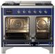 Ilve® Majestic III 40" Midnight Blue Pro Style Dual Fuel Liquid Propane Range with Triple Glass Door and Chrome Trim-1
