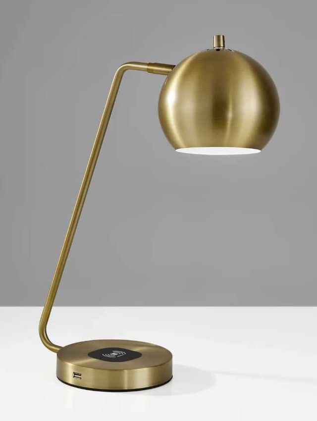 Adesso® Emerson Antique Brass AdessoCharge Table Lamp-2