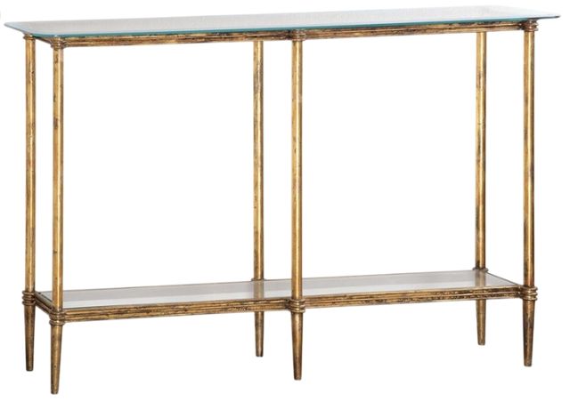 Uttermost® Elenio Glass Top Console Table with Gold Frame-0