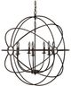 YHD Shooting Star Rustic Black 7-Light Orb Chandelier-0