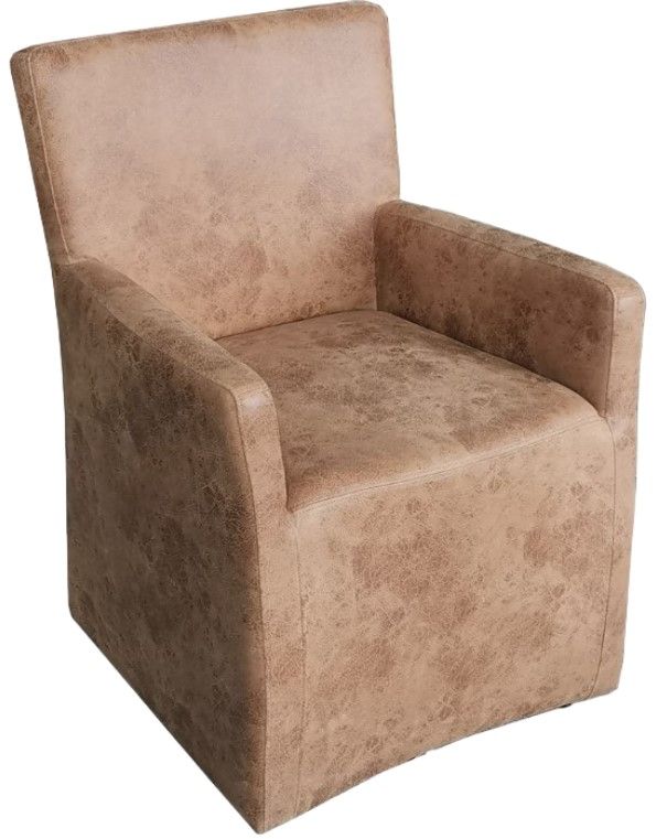 Home Trends & Design Peabody Tan Wheeled Arm Chair-0