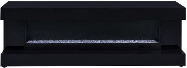 Coaster® Mallory Black High Gloss TV Stand Fireplace Console-3