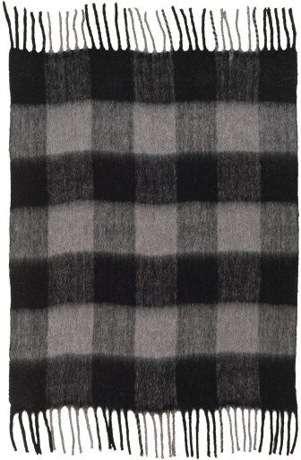 Surya Stowe Medium Gray/Black 50"x60" Throw Blanket-1