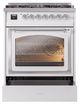 Ilve® Nostalgie II Noblesse 30" White Pro Style Dual Fuel Range with Chrome Trim-3