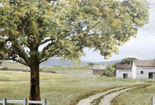 Stylecraft Sheltered Road Brown/Green/Off-White Wall Art-1