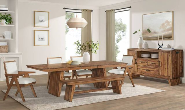 Intercon Vantage Organic Spice Acacia Trestle Dining Table-2