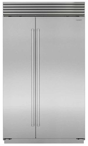 Front view of the Sub-Zero® Classic Series 48" 29.1 Cu. Ft. Stainless Steel Side-by-Side Refrigerator