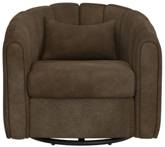 International Furniture Direct Viera Brown Swivel Glider Chair-1